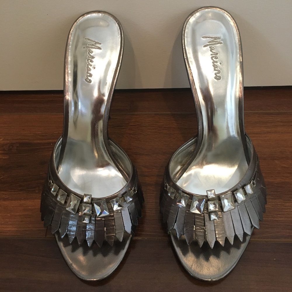 Marciano Slip On Heels With Jewels - Size 7.5M